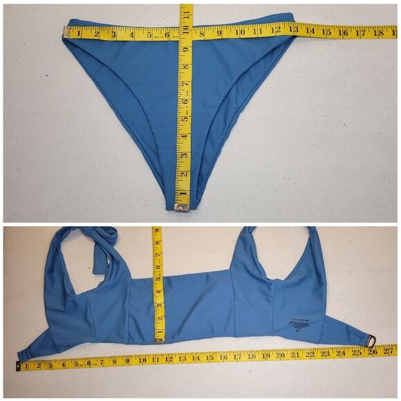 Revolve X Tularosa Tiff Top in Blue and Matching Bottoms Bikini Swimsuit Set - Picture 8 of 10